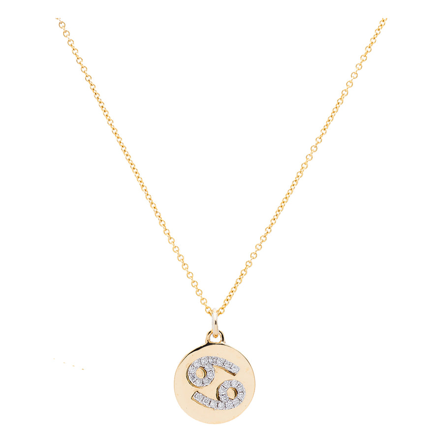 Cancer Gold and Diamonds Pendant