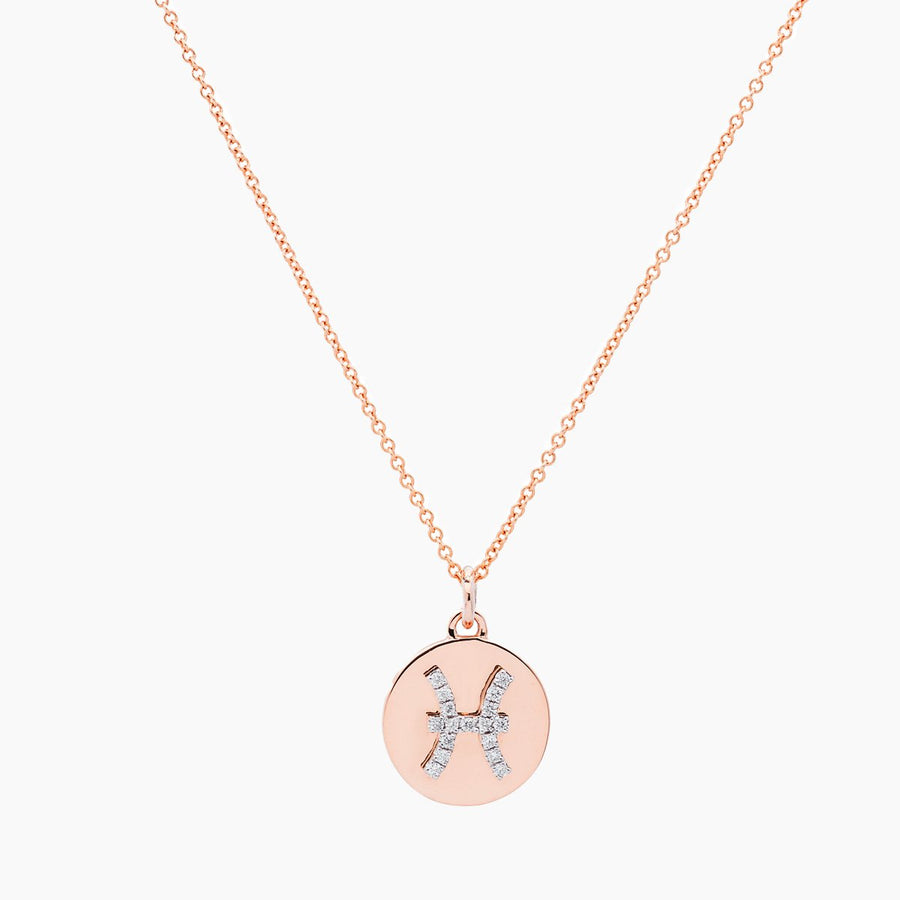 Pisces Gold and Diamonds Zodiac Necklace