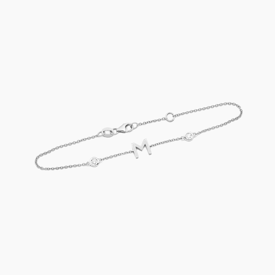 Single Diamond Initial Bracelet