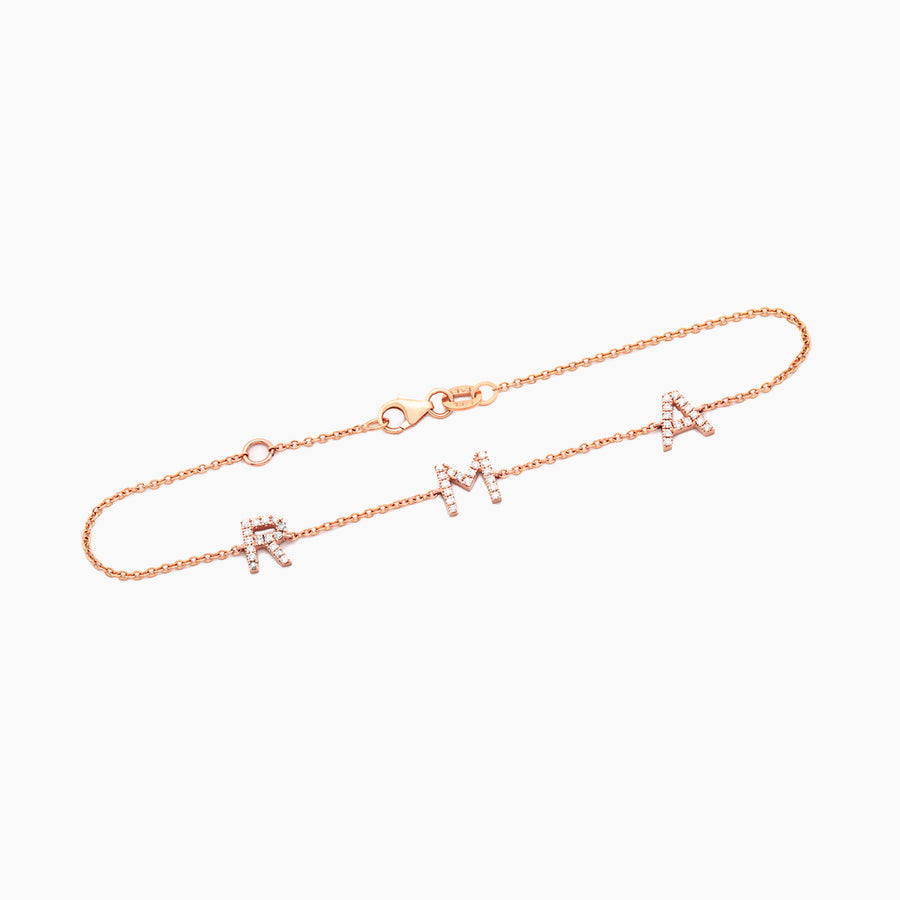 Trio Diamond Pavé Initial Bracelet