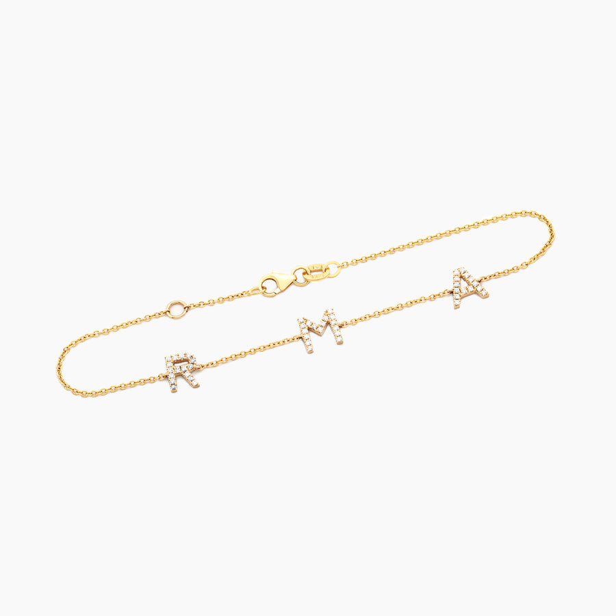 Trio Diamond Pavé Initial Bracelet