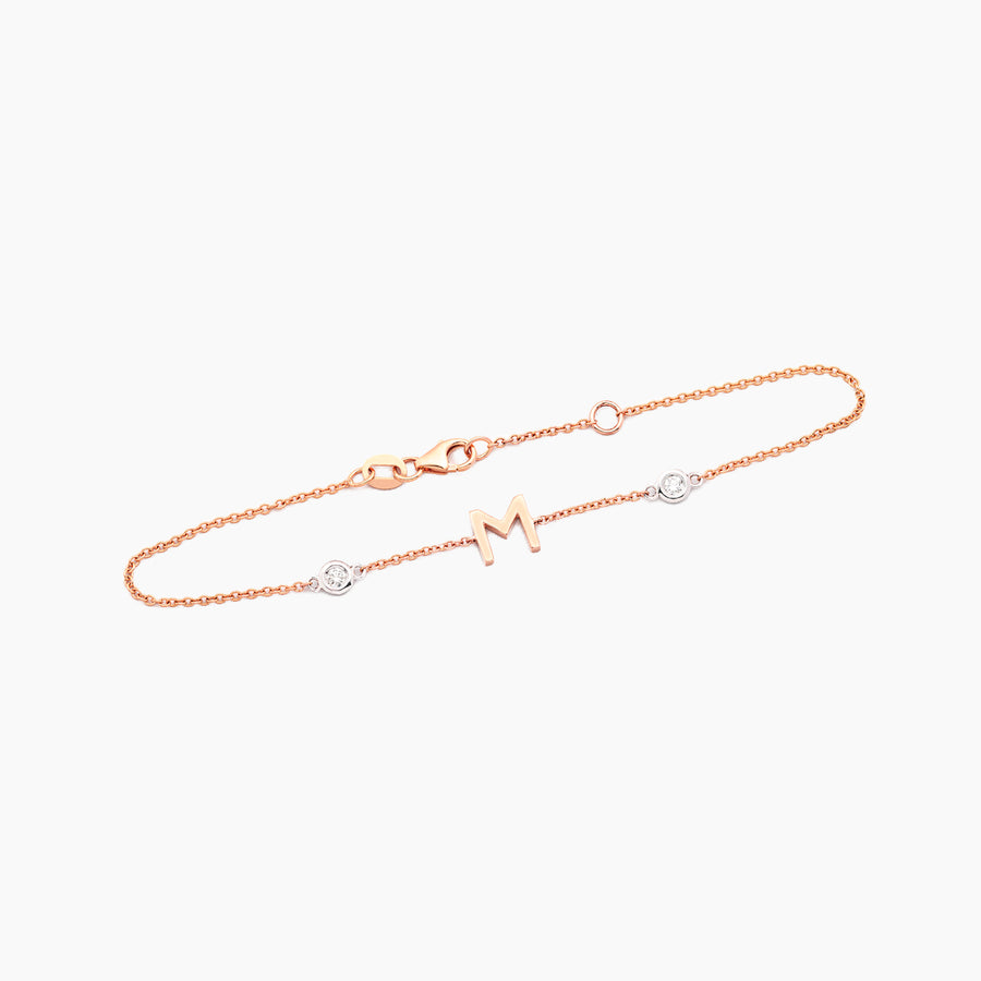 Single Diamond Initial Bracelet