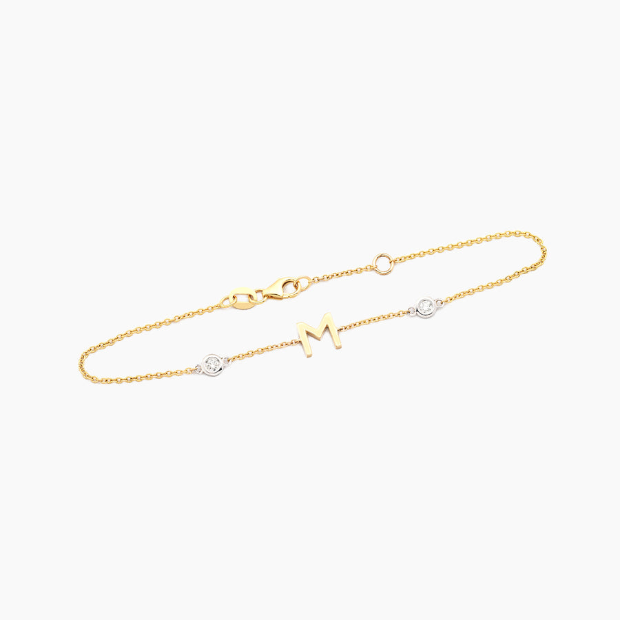 Single Diamond Initial Bracelet