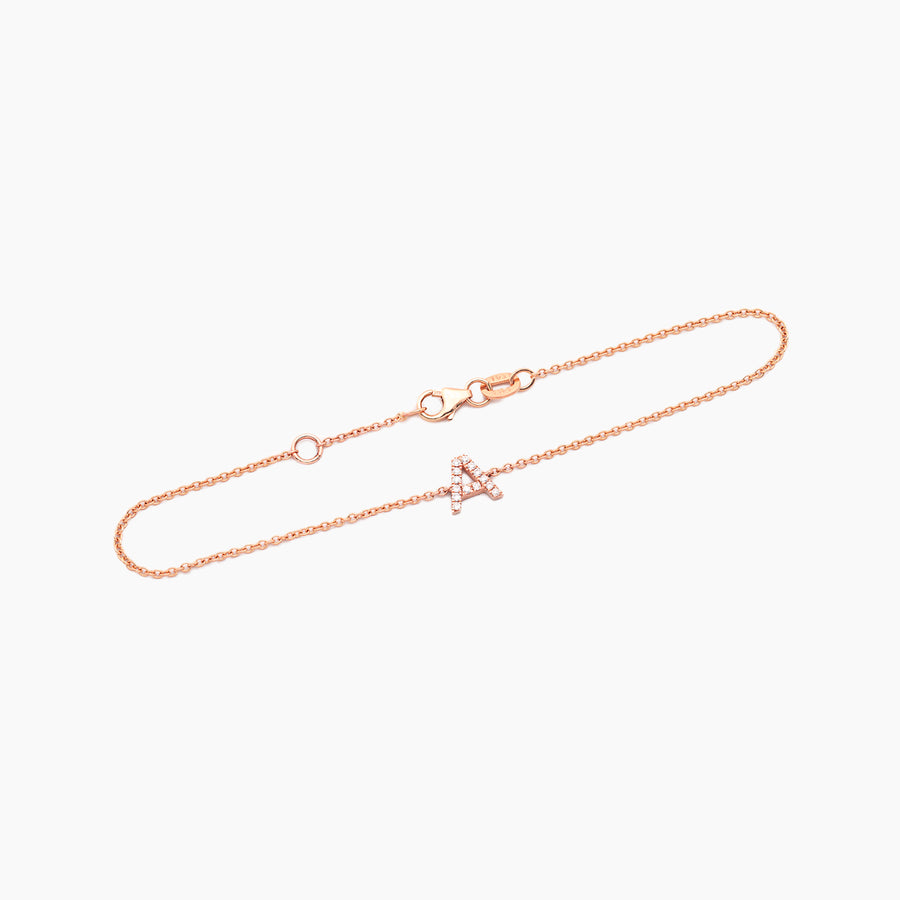 Single Diamond Pavé Initial Bracelet