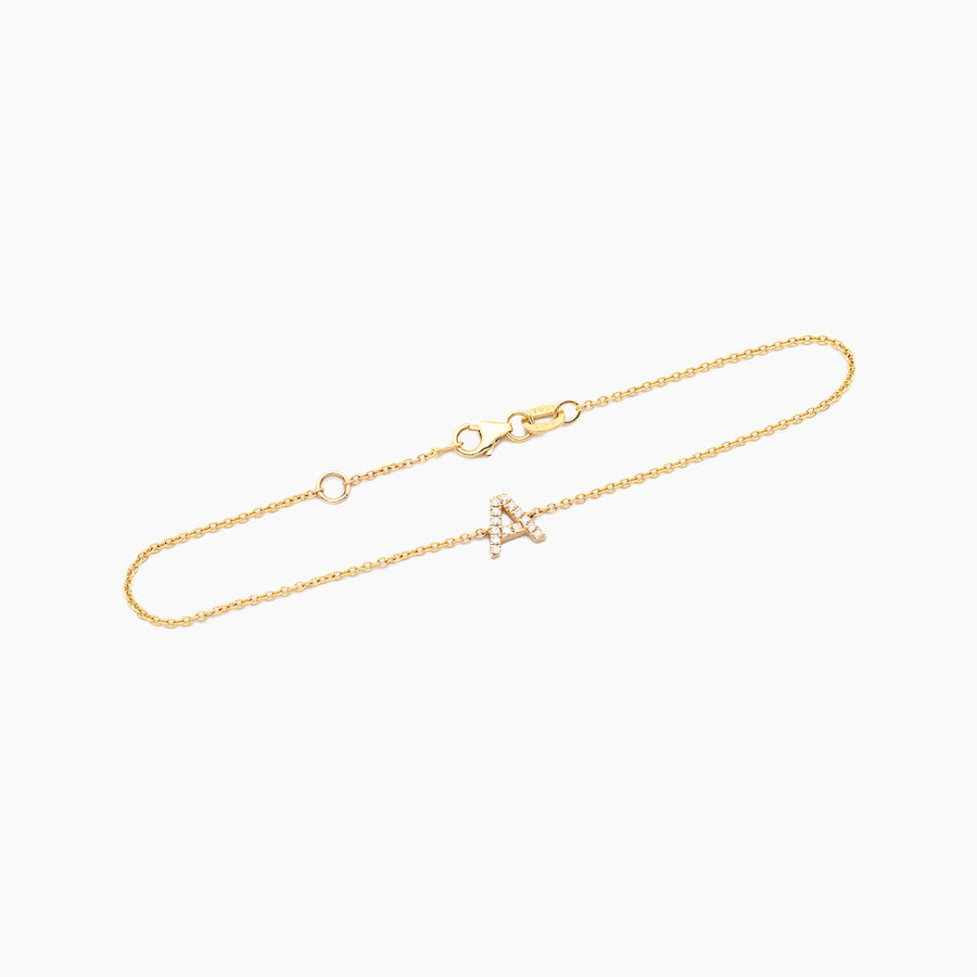 Single Diamond Pavé Initial Bracelet