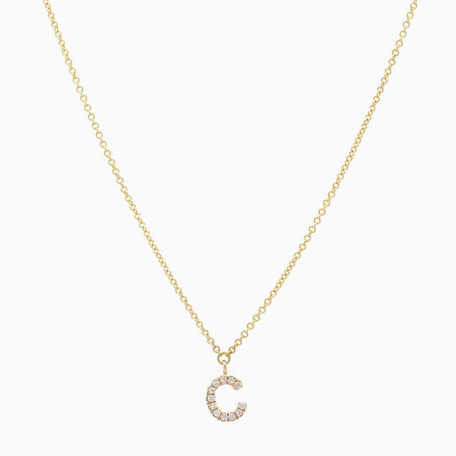 Medium Diamond Pavé Single Initial Pendant