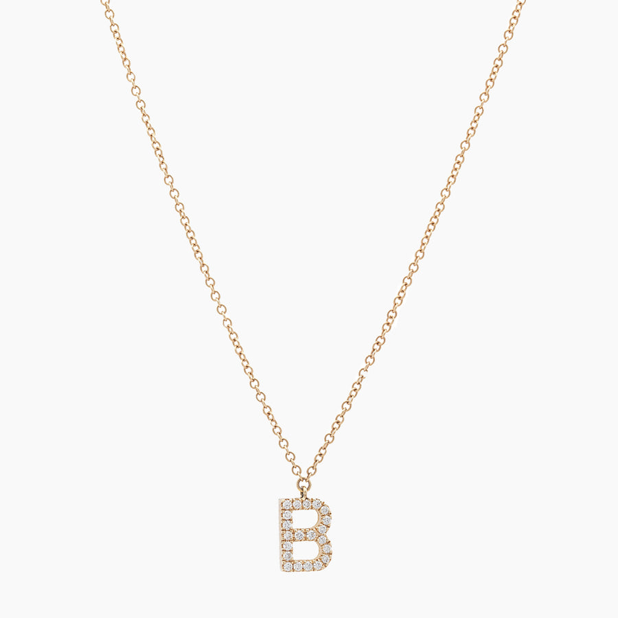 Large Diamond Pavé Single Initial Pendant