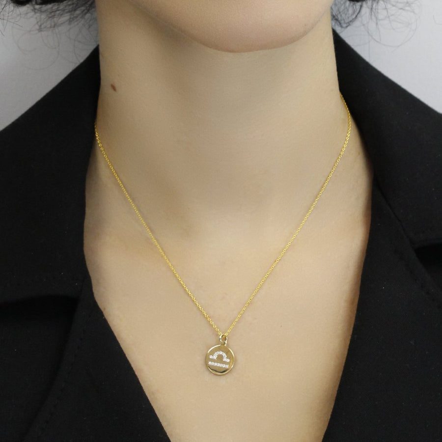 Libra Gold and Diamonds Pendant